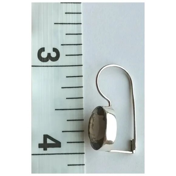 Smokey Topaz Smoky Quartz drop earrings in Sterling Silver - Picture 5 of 7